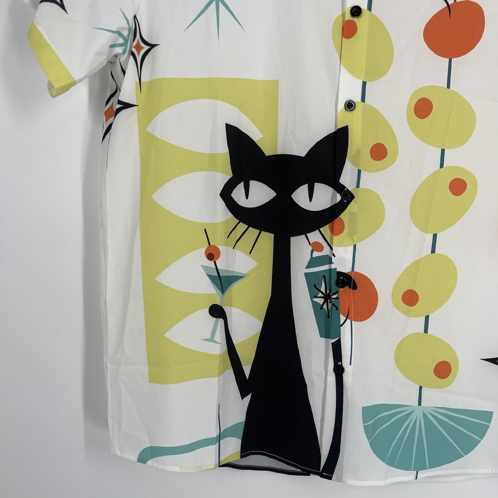 NEW Hawalili Hawaiian Retro Cat Shirt Atomic XL NWT - Picture 3 of 5